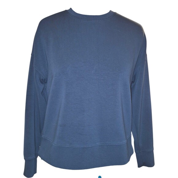 Banana Republic Women's Gray Purple Rayon Blend Sweatshirt Side Zippers Small - Picture 1 of 6